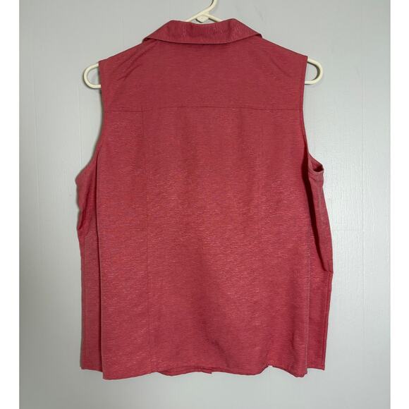 Anna and Frank Vintage Size Large 100% Silk Sleeveless Button Up Top - Picture 3 of 3